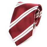 Burgundy Red And White Silk Tie - Tie Doctor